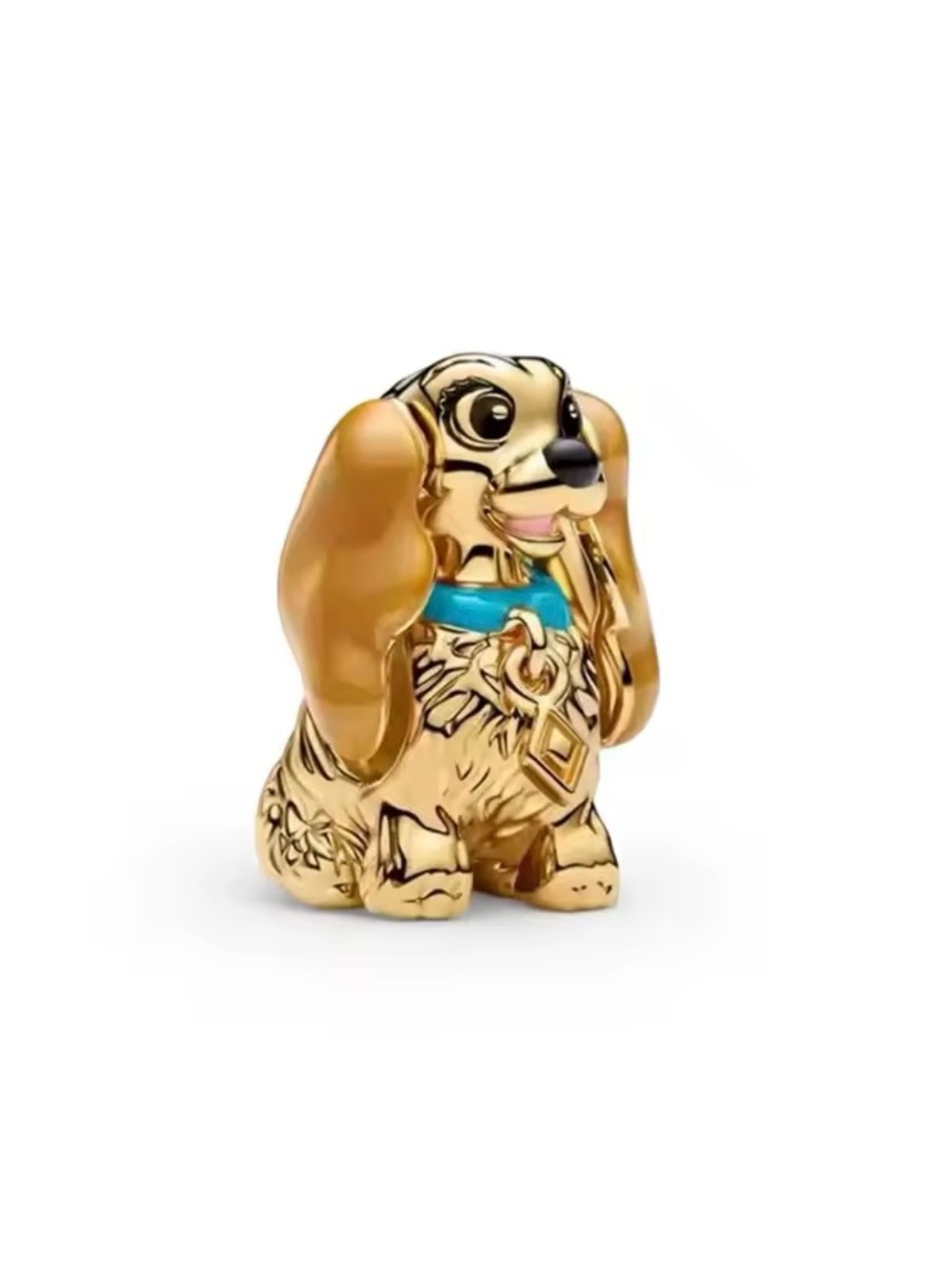 Lady Dog Charm with Turquoise Collar